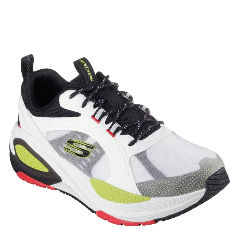 Image of Skechers Mens Monomesh Lace Up Classic Low-Top Trainers White/Multi male 6 (39.5)