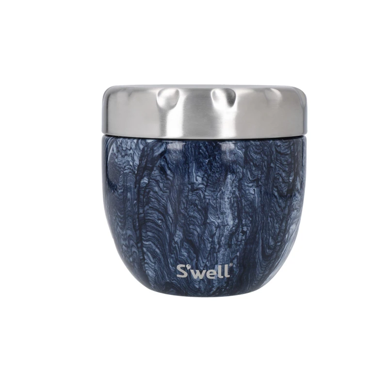 Image of Swell S'well Azurite Marble Eats 2-in-1 Food Bowl Lunch Storage 12x12cm Blue 39283618000