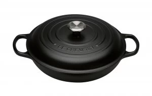 Image of Le Creuset Signature Cast Iron Shallow Casserole 30cm Black