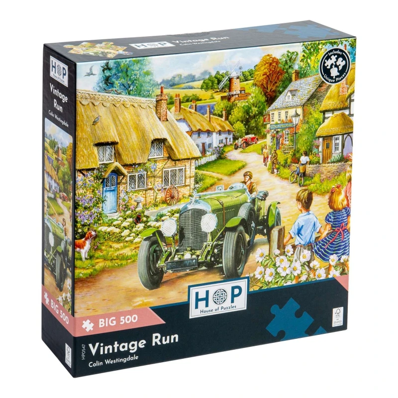 Image of The House Of Puzzles Vintage Run, BIG 500 Piece Jigsaw Puzzle Multi unisex