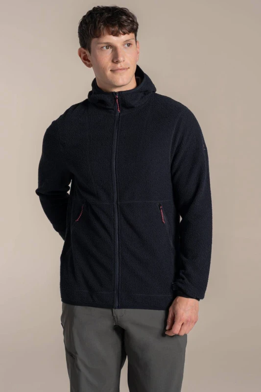 Image of Craghoppers Mens Compresslite Fleece Hooded Jacket in Black Size: XL Black Male XL