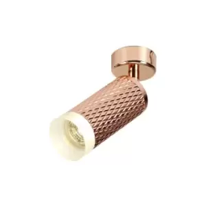 Image of Luminosa Lighting - 1 Light Surface Mounted Spotlight GU10, Rose Gold, Acrylic Ring