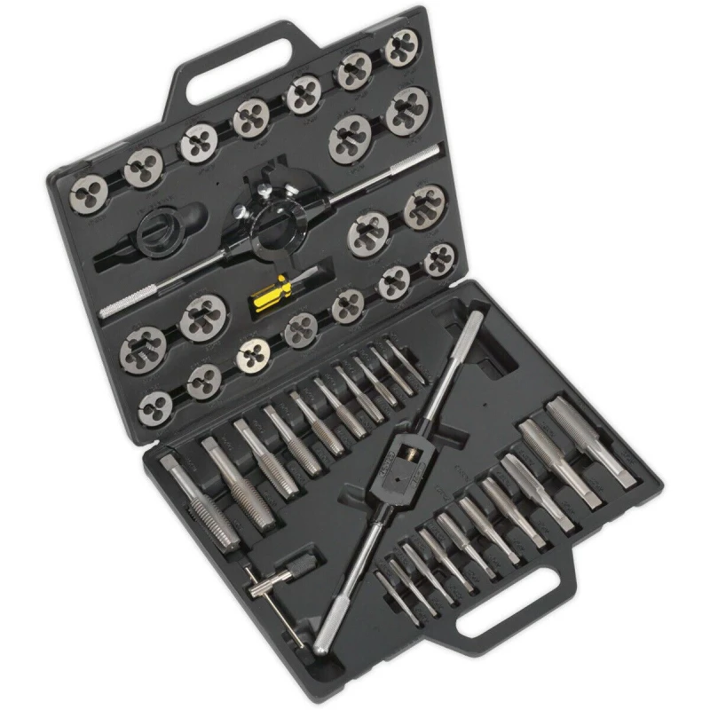 Image of Loops 45pc Imperial Tap & Split Die Set - 1/4" to 1" - Manual Bar & Socket Threading Multi