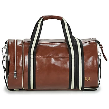 Image of Fred Perry CONTRAST COLOUR BARREL BAG mens Sports bag in Brown - Sizes One Size