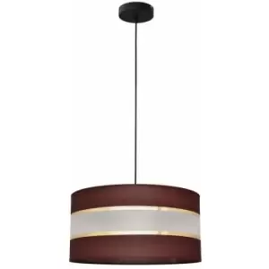 Image of Helam Helen Cylindrical Pendant Ceiling Light Brown, Gold, Black 40cm