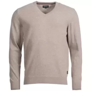 Image of Barbour Mens Harrow V Neck Stone Medium