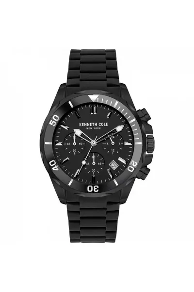 Image of Kenneth Cole Stainless Steel Fashion Analogue Quartz Watch - Kcwgo2105002 Black