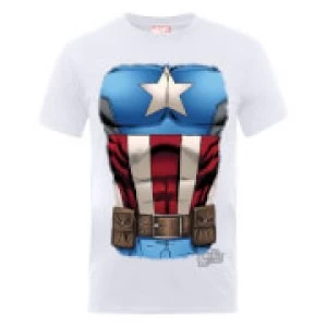 Image of Marvel Avengers Assemble Captain America Chest T-Shirt - White - S