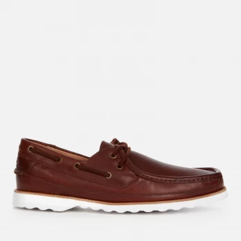 Image of Clarks Mens Durleigh Sail Leather Boat Shoes - Tan - UK 8