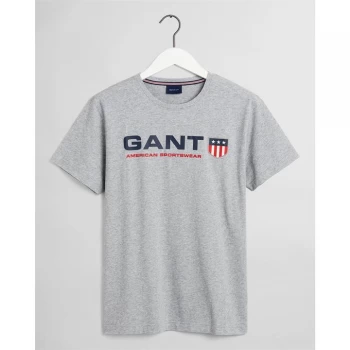 Image of Gant Retro Shield T Shirt - Grey 093