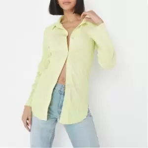 Image of Missguided Watercolour Print Plisse Maternity Shirt - Green