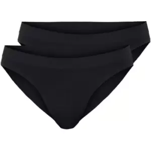 Image of Pieces Rib Seamless 2-Pack Brief - Black