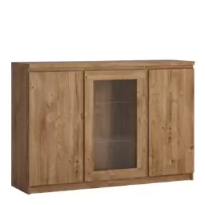 Image of Fribo 3 Door Sideboard (Glazed Centre) In Oak Effect