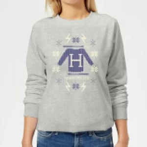 Image of Harry Potter Christmas Sweater Womens Sweatshirt - Grey - S