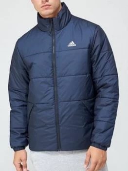 Image of Adidas 3 Stripe Insulated Jacket - Navy, Size L, Men