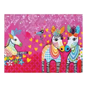 Image of Love Hearts Zig Zag Zeb Tea Towel