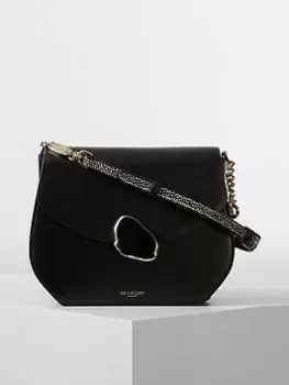 Image of Luella Grey Lily Enamel Clasp Crossbody - Black