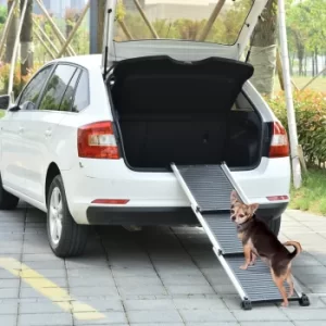 Image of PawHut Dogs Non-Slip Aluminium Alloy Lightweight Dog Ramp Black