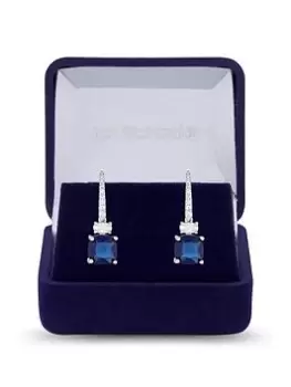 Image of Jon Richard Rhodium Plated Mixed Stone Montana Blue Earrings - Gift Boxed
