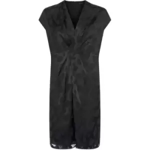 Image of French Connection Aime Satin Burnout Twist Dress - Black