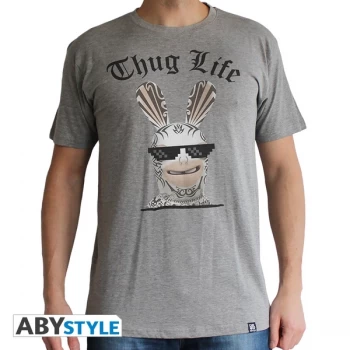 Image of Lapins Cretins - Thug Life Mens Medium T-Shirt - Grey