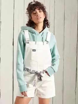 Image of Superdry Utility Dungaree Short - Cream, Size 14, Women