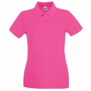 Image of Fruit Of The Loom Ladies Lady-Fit Premium Short Sleeve Polo Shirt (XS) (Fuchsia)