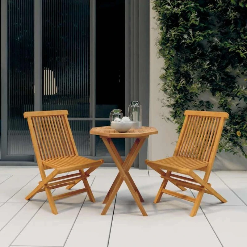 Image of VIDAXL 3 Piece Garden Dining Set Solid Wood Teak Vidaxl 8720286703625