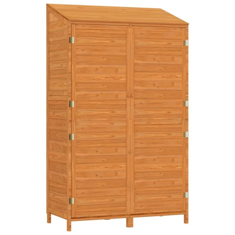Image of vidaXL Garden Shed Brown 102x52x174.5cm Solid Wood Fir, Brown 152193