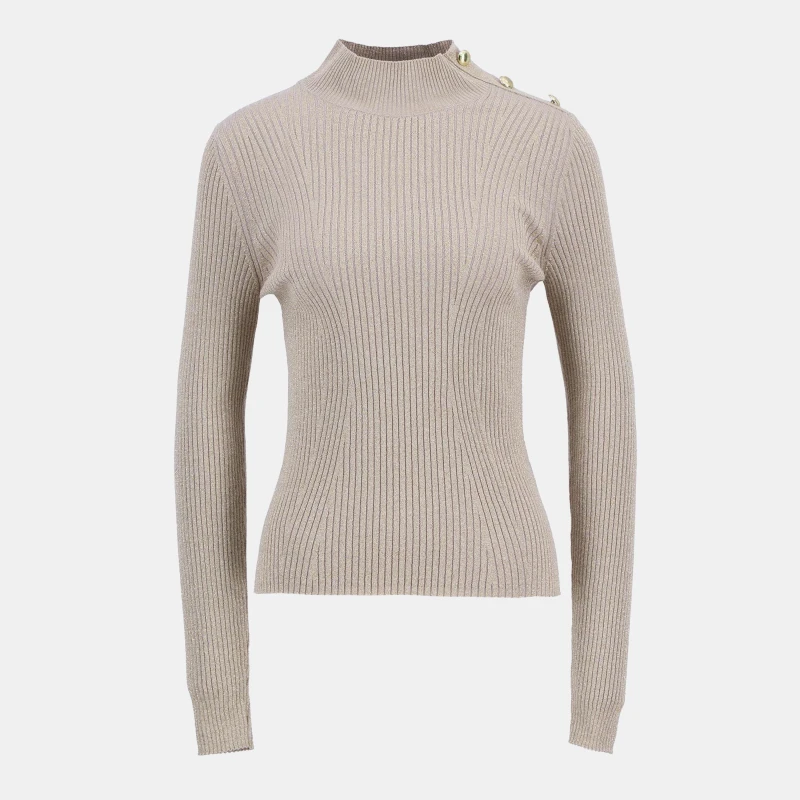 Image of Barbour International Stella Ribbed Jumper Oat female 12 (M)