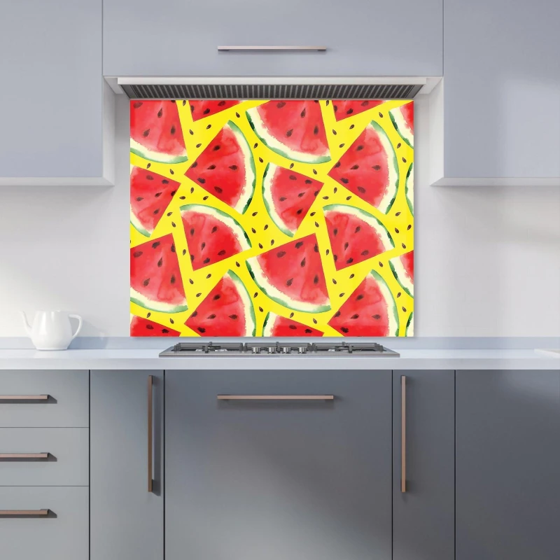 Image of Warren Reed - Designer Watermelon Pattern Kitchen Splashback in Red Size: 700mm x 650mm Red Unisex 700mm x 650mm