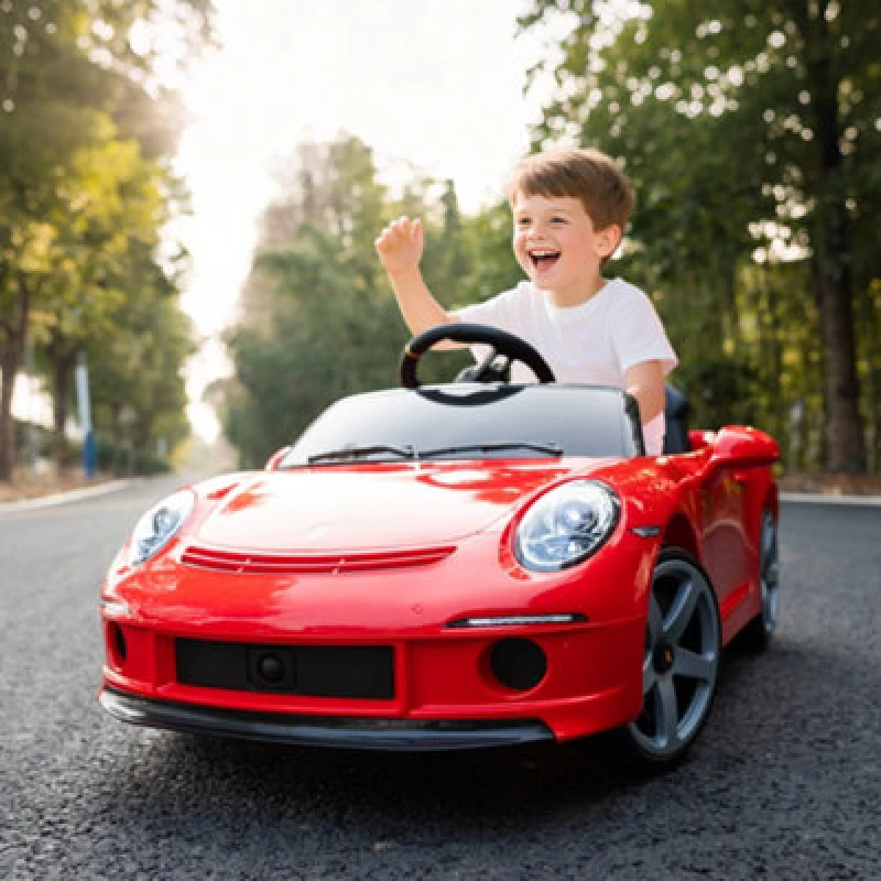 Image of AIYAPLAY Electric Car for Kids 12V Licensed RUF GT for 3-5 Years, Red, Red 370-392V70RD