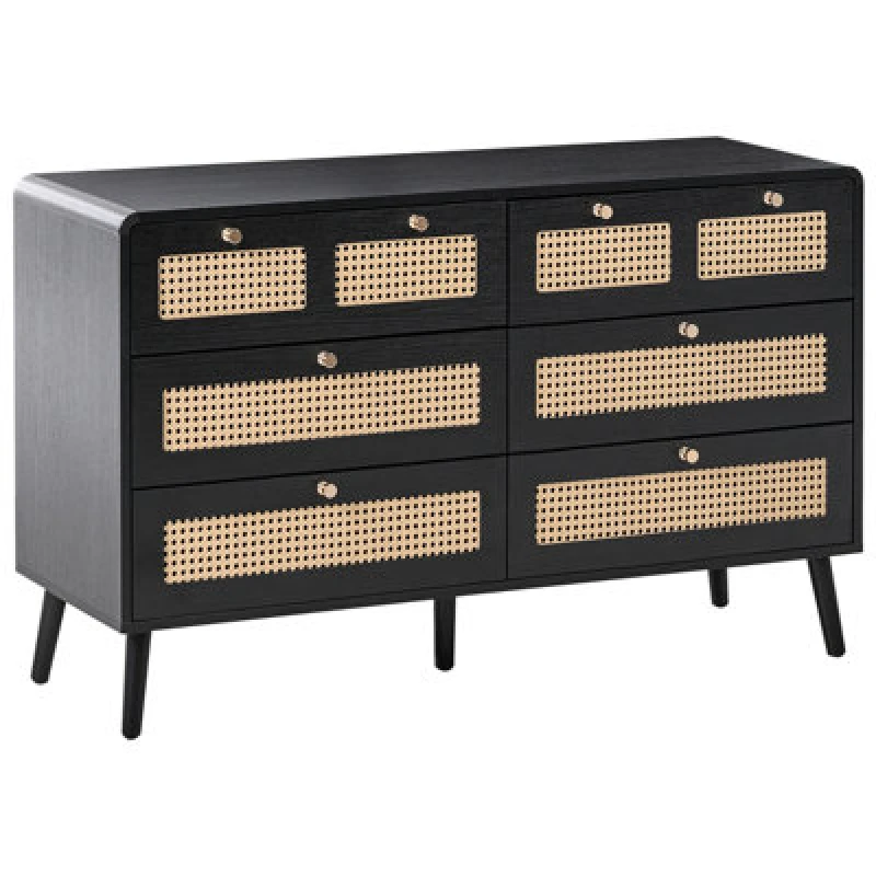 Image of Beliani 6 Drawer Chest Moura Black