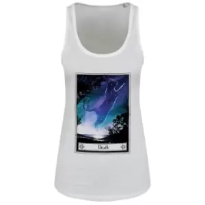 Image of Deadly Tarot Womens/Ladies Death Felis Floaty Vest Top (XL) (White)