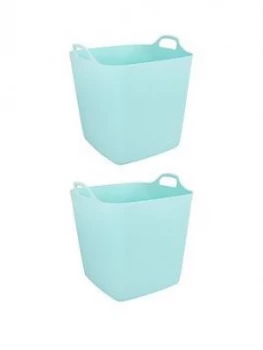 Image of Wham Set Of 2 Flexi Storage Tubs - Blue