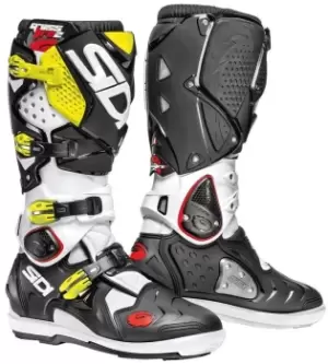 Image of Sidi Crossfire 2 2016 Motocross Boots Black White Yellow