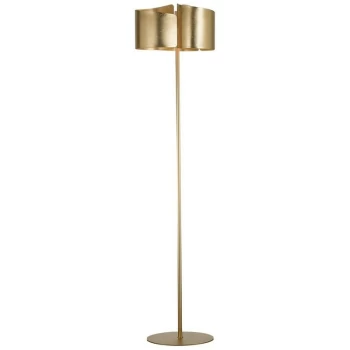 Image of Fan Europe Imagine - Curved Glass Floor Lamp, Golden Leaf, E27