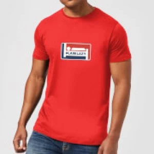 Image of Plain Lazy Logo Print Mens T-Shirt - Red - M
