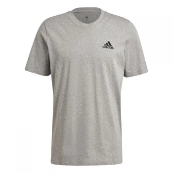 Image of adidas Mens Essentials Linear T-Shirt - Grey Heather