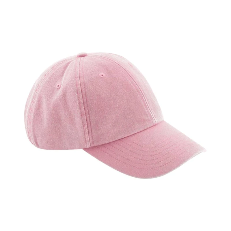 Image of Beechfield Beechfield Men Vintage Low Profile Cap in Pink Pink One Size Male 5063300438572
