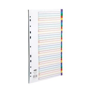 Image of Concord Plastic Index Polypropylene 120 Micron Europunched 1-31 A4 Assorted Ref 66699
