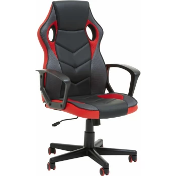 Image of Premier Housewares - Black and Red PU Home Office Chair