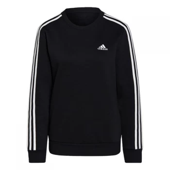 Image of adidas Essentials 3-Stripes Fleece Sweatshirt Womens - Black / White