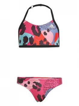 Image of adidas Kids Girls Animal Bikini - Multi, Purple, Size 9-10 Years, Women