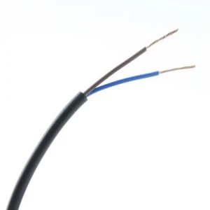 Image of Zexum 0.75mm 2 Core PVC Flex Cable Black Round 2182Y - 10 Meter