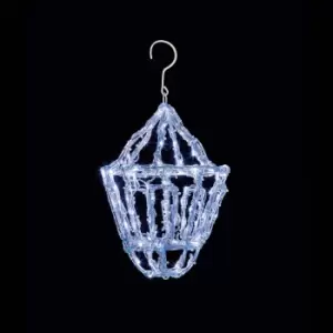Image of Premier Decorations 39cm Soft Acrylic Hanging Lantern With 120 Twinkling White LEDs