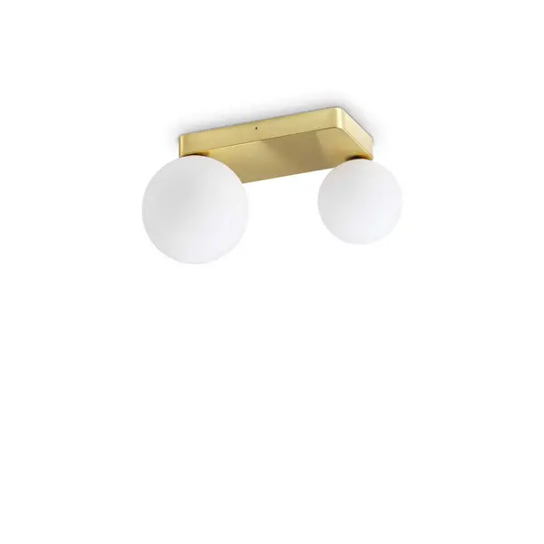 Image of Penta 2 Light Globe Ceiling Light Brass