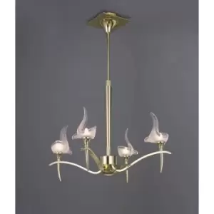 Image of Viena round telescopic suspension 4 G9 bulbs, polished brass