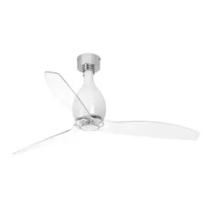 Image of Mini-Eterfan Shiny White, Transparent Ceiling Fan With DC Motor Smart - Remote Included
