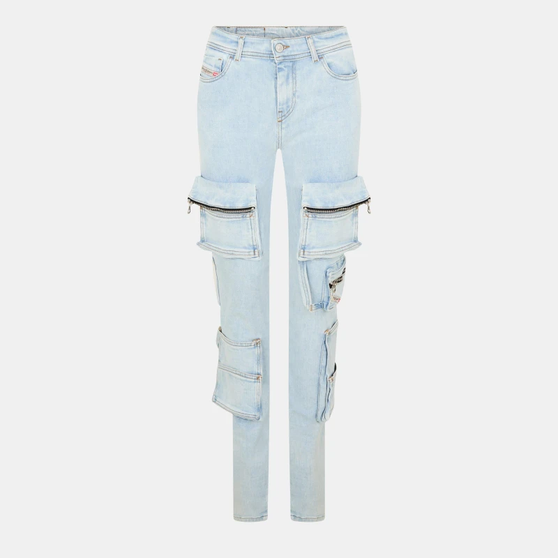 Image of Diesel Womens Denim Stretch Mid Rise Skinny Jeans Blue Denim female 24